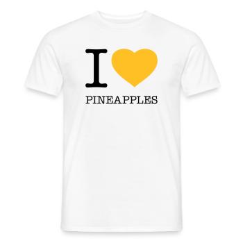 I LOVE PINEAPPLES Ananas - Männer T-Shirt - Weiß - Vorne - AI Model Male 178 dark (178cm)