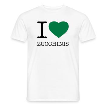 I LOVE ZUCCHINIS Zucchini Vegetables - Men's T-Shirt - white - Front - AI Model Male 178 dark (178cm)