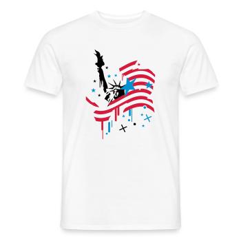 amerikanische Flagge und Freiheitsstatue - Männer T-Shirt - Weiß - Vorne - AI Model Male 178 dark (178cm)