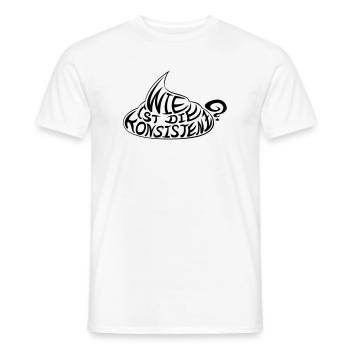 wie_ist_die_konsistenz - Männer T-Shirt - Weiß - Vorne - AI Model Male 178 dark (178cm)