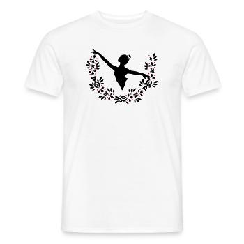 A ballerina and a wreath of leaves - Men's T-Shirt - white - Front - AI Model Male 178 dark (178cm)