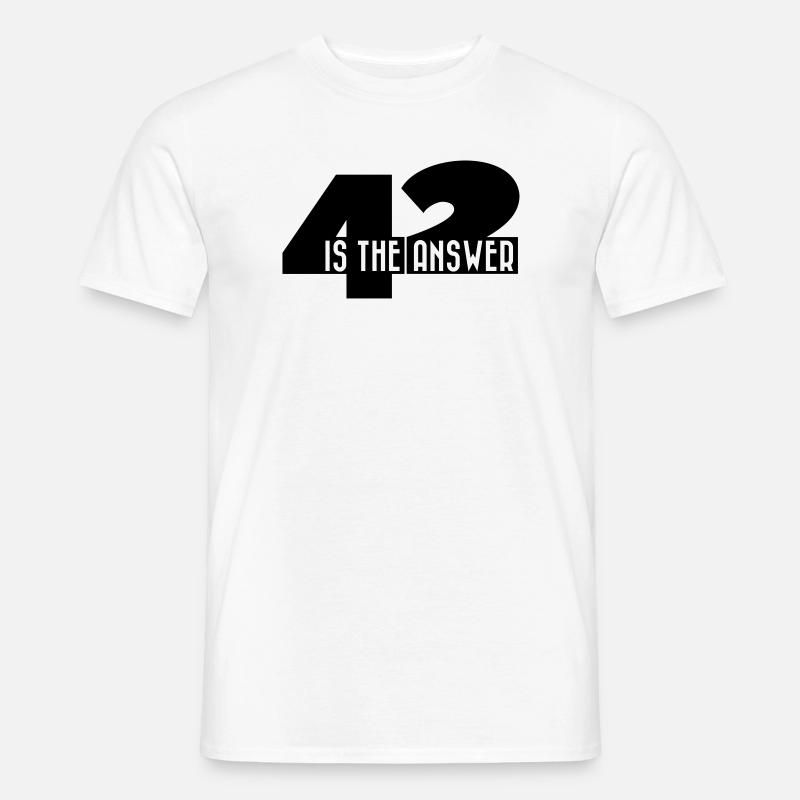 42 Is The Answer Sci Fi Spruch - Männer T-Shirt - Weiß