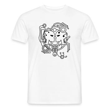 cyber love cyber Skull - Men's T-Shirt - white - Front - AI Model Male 178 dark (178cm)