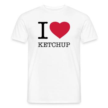 I LOVE KETCHUP - Men's T-Shirt - white - Front - AI Model Male 178 dark (178cm)