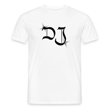 DJ monogram - Men's T-Shirt - white - Front - AI Model Male 178 dark (178cm)