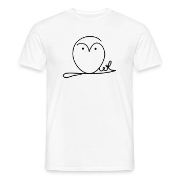 Owl signature - Men's T-Shirt - white - Front - AI Model Male 178 dark (178cm)