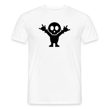 Fan lourd métal avec bascule doigt Fork - T-shirt homme - blanc - Devant - AI Model Male 178 dark (178cm)