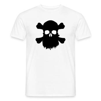 Tête de mort avec une barbe - T-shirt homme - blanc - Devant - AI Model Male 178 dark (178cm)