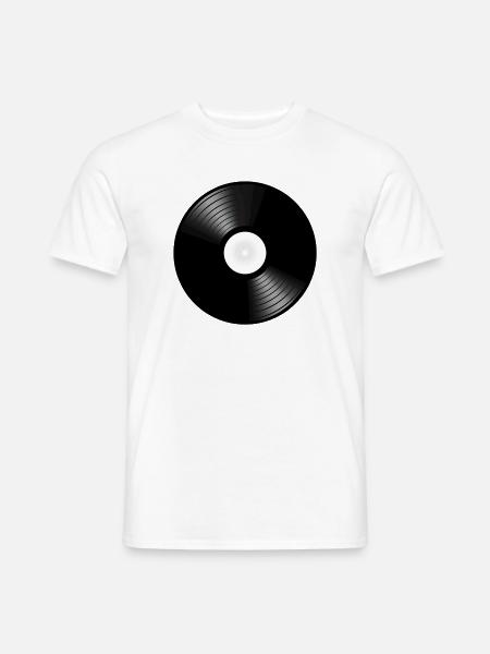 vinyle de phonographe disque platine DJ - T-shirt homme - blanc