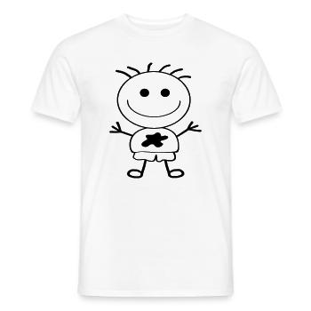 Strichmännchen-Junge - Männer T-Shirt - Weiß - Vorne - AI Model Male 178 dark (178cm)