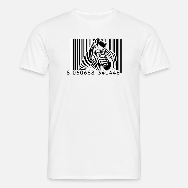 barcode zebra - Men's T-Shirt - white