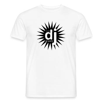 dj_at_work - Men's T-Shirt - white - Front - AI Model Male 178 dark (178cm)