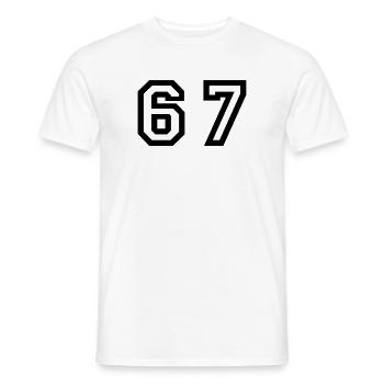 Number - 67 - Sixty Seven - Männer T-Shirt - Weiß - Vorne - AI Model Male 178 dark (178cm)