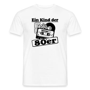 80er Party,Fun Shirt, - Ein Kind der 80er (25) - Männer T-Shirt - Weiß - Vorne - AI Model Male 178 dark (178cm)