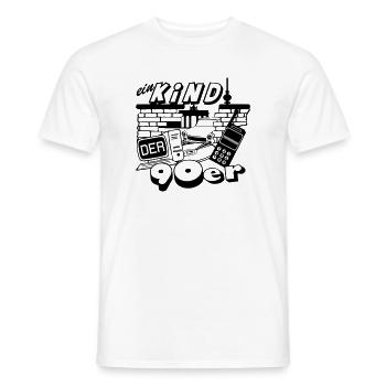 90er Party , Mottoparty , Mauerfall Edition (25) - Männer T-Shirt - Weiß - Vorne - AI Model Male 178 dark (178cm)