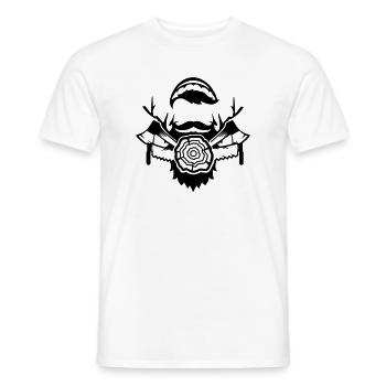 Holzfäller mit Säge und Axt - Männer T-Shirt - Weiß - Vorne - AI Model Male 178 dark (178cm)