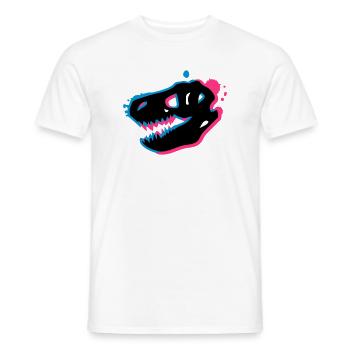 T Rex Skull 3-D - Men's T-Shirt - white - Front - AI Model Male 178 dark (178cm)