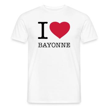 I LOVE BAYONNE France Frankreich - Men's T-Shirt - white - Front - AI Model Male 178 dark (178cm)