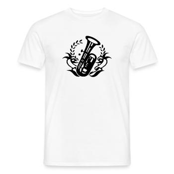 Tuba wind instrument for marching band - Men's T-Shirt - white - Front - AI Model Male 178 dark (178cm)