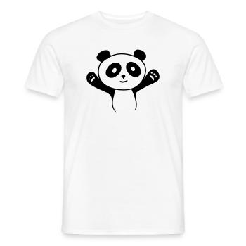 Panda Umarmung – Süßer Kawaii Manga Kuschelbär - Männer T-Shirt - Weiß - Vorne - AI Model Male 178 dark (178cm)