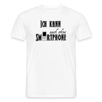 Ohne Smartphone Geschenk - Männer T-Shirt - Weiß - Vorne - AI Model Male 178 dark (178cm)