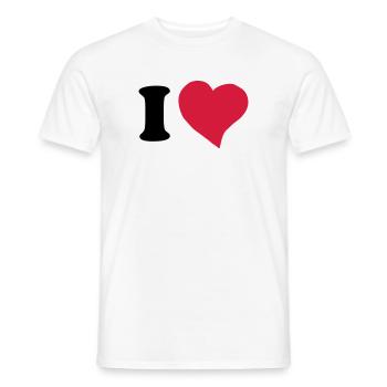 I love ... - Men's T-Shirt - white - Front - AI Model Male 178 dark (178cm)