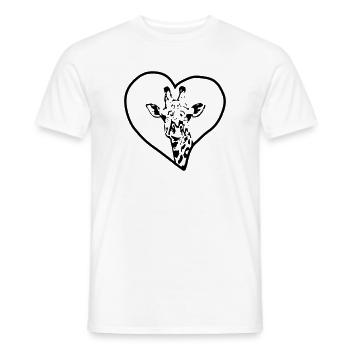 Girafe & Coeur - T-shirt homme - blanc - Devant - AI Model Male 178 dark (178cm)