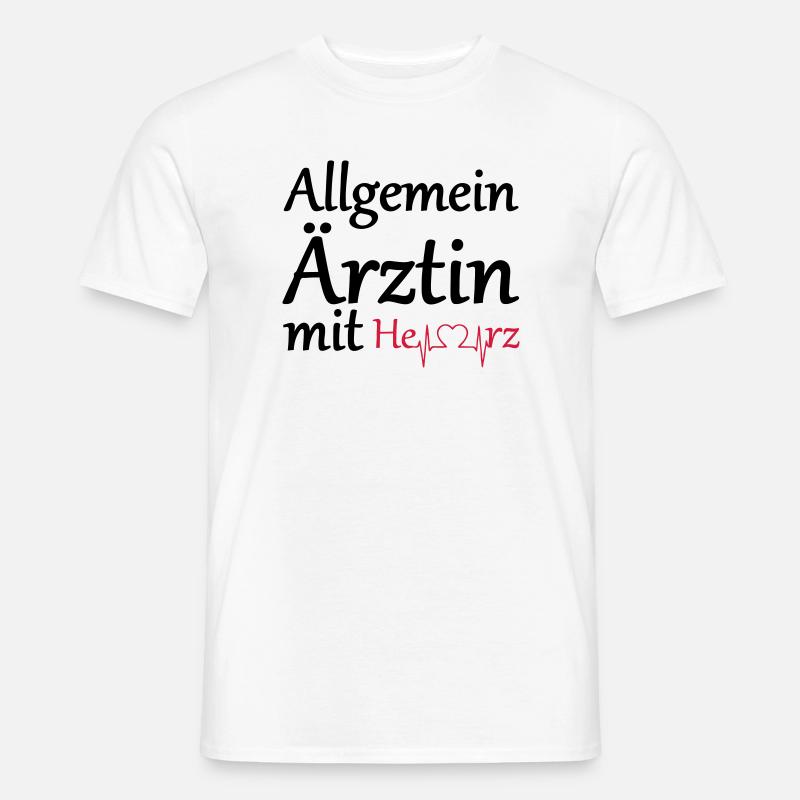 Allgemeinärztin mit Herz Geschenk - Männer T-Shirt - Weiß