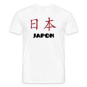 Japan - Men's T-Shirt - white - Front - AI Model Male 178 dark (178cm)