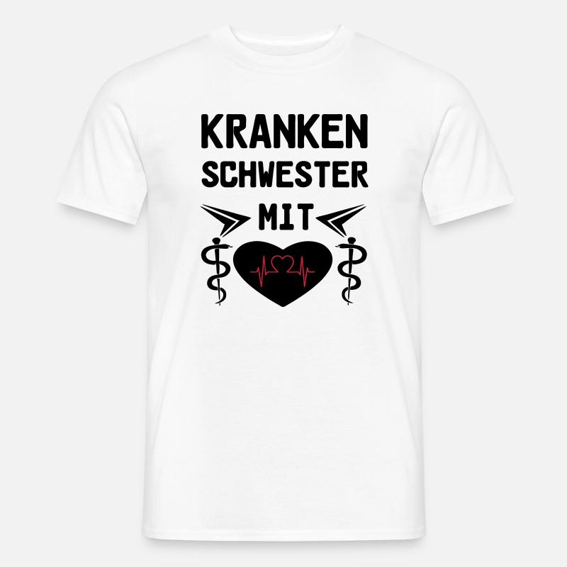 Krankenschwester mit Herz Medizin Geschenk - Männer T-Shirt - Weiß