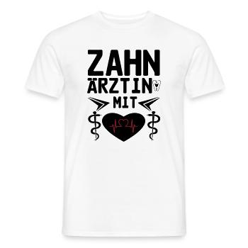 Zahnärztin mit Herz Geschenk - Männer T-Shirt - Weiß - Vorne - AI Model Male 178 dark (178cm)