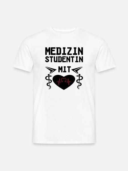 Medizinstudentin mit Herz Geschenk - Männer T-Shirt - Weiß