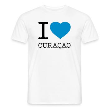 I LOVE CURACAO - Männer T-Shirt - Weiß - Vorne - AI Model Male 178 dark (178cm)