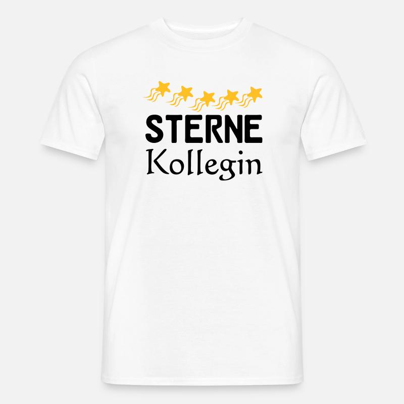 Sterne Kollegin Geschenk - Männer T-Shirt - Weiß