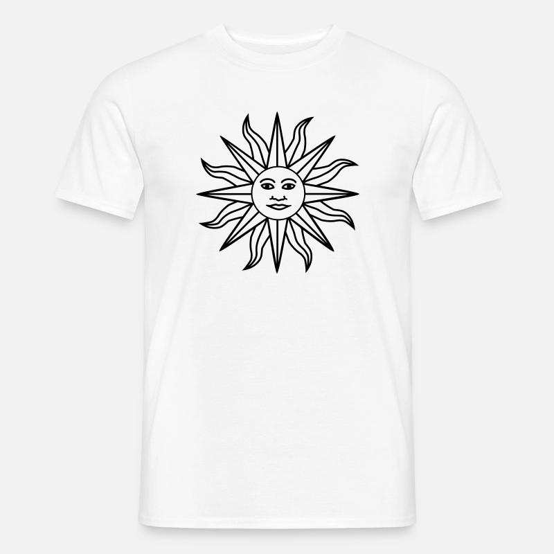 Sonne Gesicht - Männer T-Shirt - Weiß
