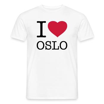 I LOVE OSLO Norway - Men's T-Shirt - white - Front - AI Model Male 178 dark (178cm)