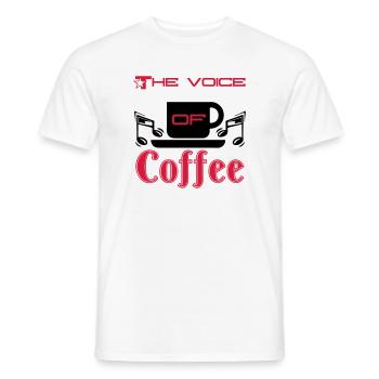 The Voice of Coffee - Men's T-Shirt - white - Front - AI Model Male 178 dark (178cm)