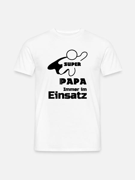 Super Papa Vater Familie Sprüche Vatertag Geschenk - Männer T-Shirt - Weiß