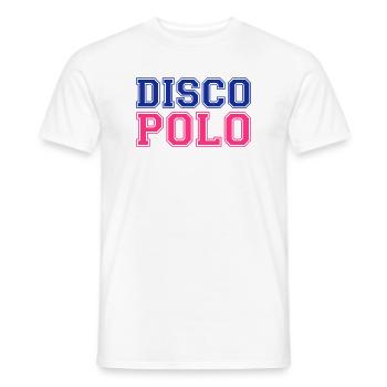 DISCO POLO Polska Poland Polen - Men's T-Shirt - white - Front - AI Model Male 178 dark (178cm)