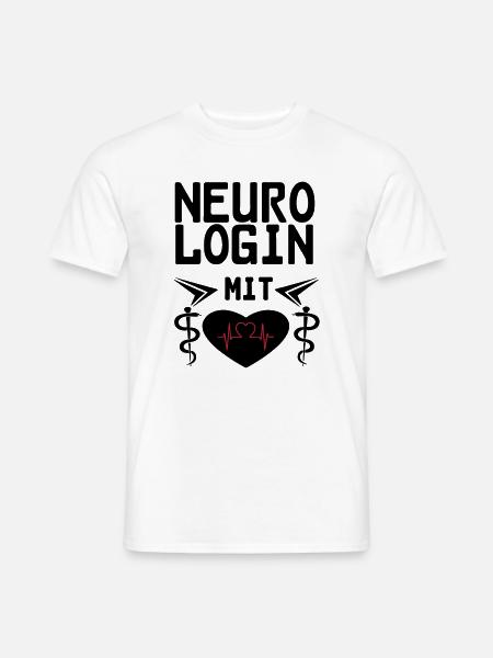 Neurologin mit Herz Geschenk - Männer T-Shirt - Weiß