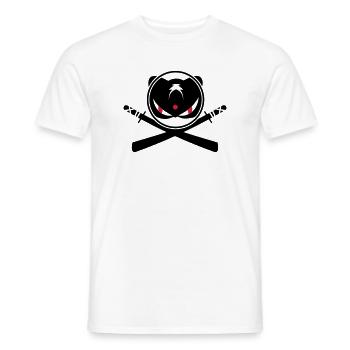 Ninja avec épées croisées symbole - T-shirt homme - blanc - Devant - AI Model Male 178 dark (178cm)