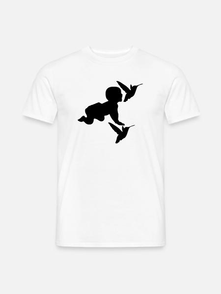 Baby Birds Vögel Kind Geburt Eltern Geschenk - Männer T-Shirt - Weiß