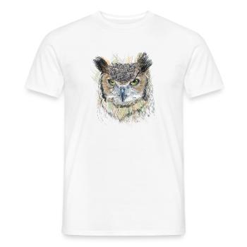 Owl - Men's T-Shirt - white - Front - AI Model Male 178 dark (178cm)