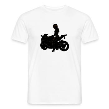 Lässige Motorradfahrerin - Männer T-Shirt - Weiß - Vorne - AI Model Male 178 dark (178cm)