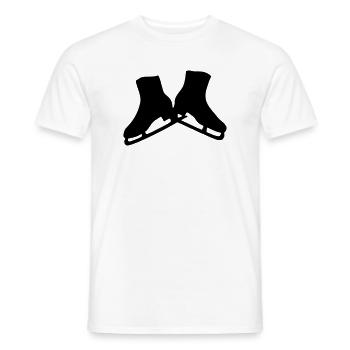 Schlittschuhe - Männer T-Shirt - Weiß - Vorne - AI Model Male 178 dark (178cm)