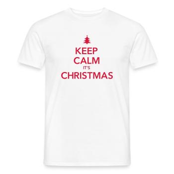RESTEZ CALME C’EST NOËL Weihnachten - T-shirt homme - blanc - Devant - AI Model Male 178 dark (178cm)