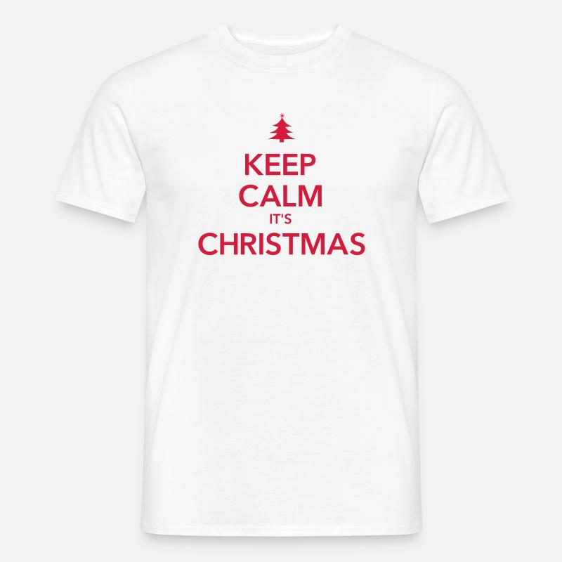 KEEP CALM IT'S CHRISTMAS Weihnachten - Männer T-Shirt - Weiß