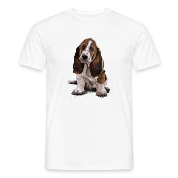 Basset-Hound - Men's T-Shirt - white - Front - AI Model Male 178 dark (178cm)