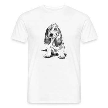 Basset-Hound - Men's T-Shirt - white - Front - AI Model Male 178 dark (178cm)