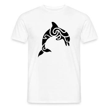 Tribal Delphin – Tattoo & Meer Freiheit - Männer T-Shirt - Weiß - Vorne - AI Model Male 178 dark (178cm)